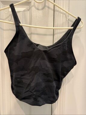 lululemon athletica Black Charcoal Camo Bra Top. Size 6